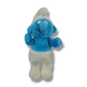 Vintage 1981 Peyo 7" Plush Smurf Toy Doll Wallace Berrie & Co.